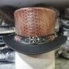 Voodoo Hatter Snake Embossed Black Leather Top Hat - Image 2
