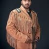 Western American Fringed Leather Coat - Image 3