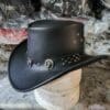 Western Horse Shackle Band Black Leather Cowboy Hat - Image 2