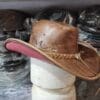 Western Icon Cowboy Crazy Horse Brown Leather Hat - Image 5