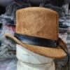 Western Rodeo Flower Carved Concho Band Eldorado Suede Leather Top Hat - Image 5