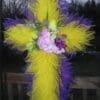 Yellow and Purple Cross Wreath