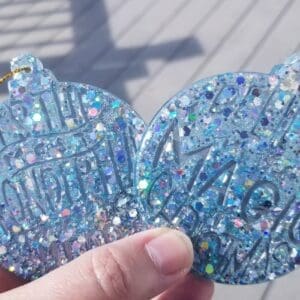 Blue and Silver Round Christmas Ornament