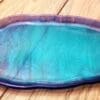 Unique Ocean Blue and Green Resin Oval Platter - Image 2