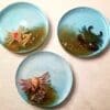 Sensational Sea Life Drink Coaster Set with Blue Resin Sand and Gold Glitter - Image 2