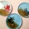 Sensational Sea Life Drink Coasters with Blue Resin Sand and Gold Glitter - Image 3