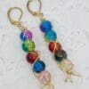 Wire Wrapped Cracked Bead Earrings - Image 2