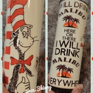 Whimsical Malibu Rum 20oz tumbler