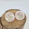 Pretty Pink Hand Beaded Stud Earrings - Image 2