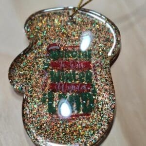 Glitter mitten christmas ornament