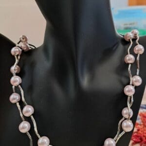Double Stranded Pink Pearl Necklace