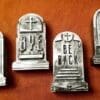Spooky Dollhouse Miniature Rounded Gravestone - Image 2