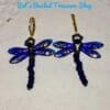 Blue and Gold Dragonfly Earrings - Image 3