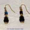 Black Teardrop and Iridescent Cube Earrings - Image 2