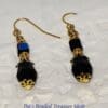 Black Teardrop and Iridescent Cube Earrings - Image 3
