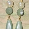 Light Weight Green Acrylic Shimmering Bead Earrings - Image 3