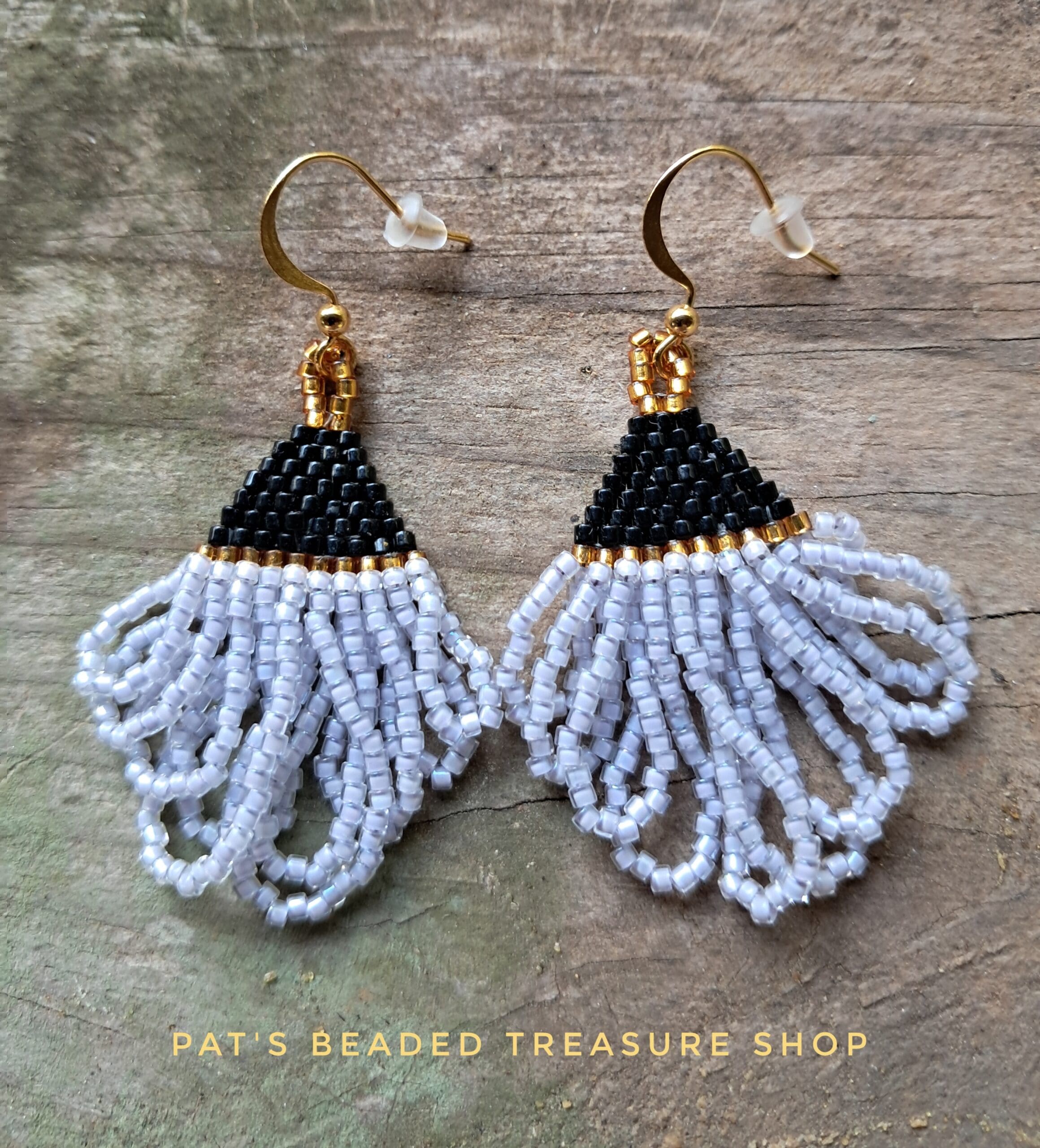 Witch hat earrings with gray hair Witch hat earrings with gray hair