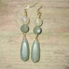 Light Weight Green Acrylic Shimmering Bead Earrings - Image 2
