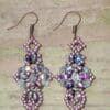 Celtic Inspired Earrings in Purple and Clear Crystal - Image 4