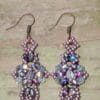 Celtic Inspired Earrings in Purple and Clear Crystal - Image 2