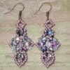 Celtic Inspired Earrings in Purple and Clear Crystal