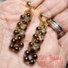 Pretty Chocolate Brown Glass Pearl Dangle Earrings - Image 3