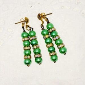 Green Pearl Earrings