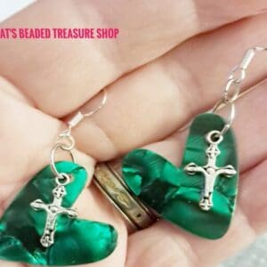 Heart Earrings-Guitar Pic Style