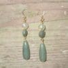 Light Weight Green Acrylic Shimmering Bead Earrings