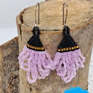 Witch Hat Earrings with Lilac Hair