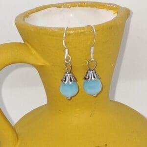 Exquisite Aqua Blossom Drop Earrings