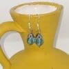 Aqua Blue Beaded Drop Earrings