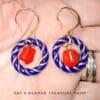 Bold Blue and Red Hoop Earrings