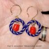 Bold Blue and Red Hoop Earrings - Image 2