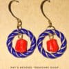 Bold Blue and Red Hoop Earrings - Image 3
