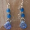 Blue Cat’s Eye and Glass Shell Dangle Earrings - Image 2