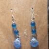 Blue Cat’s Eye and Glass Shell Dangle Earrings - Image 4
