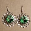 Green Swarovski Crystal Earrings - Image 2