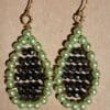 Elegant Teardrop Beaded Earrings in Soft Green - Image 2