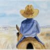 Young Horse Rider of the Open Plains-Western Watercolor Painting For Boys - Image 2