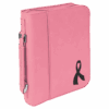 Pink/Black Leatherette Book/Bible Cover with Handle & Zipper
