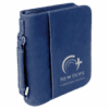 Blue/Silver Leatherette Book/Bible Cover with Handle & Zipper