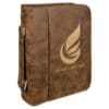 Rustic/Gold Leatherette Book/Bible Cover with Handle & Zipper
