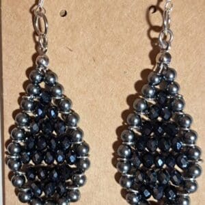 Gray and dark purple earrings
