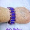 Royal Blue and Gold Beaded Bracelet - Image 3