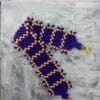 Royal Blue and Gold Beaded Bracelet - Image 2
