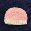 Adorable Pink and White Crochet Baby Hat Size Newborn - Image 3