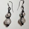 Knotted Faux Pearl and Pave Earrings
