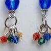 Blue Crystal Cascade Earrings - Image 4