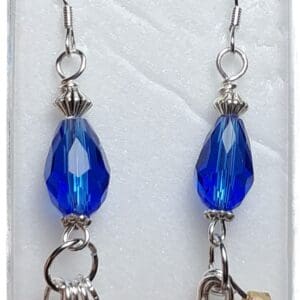 Blue Crystal Cascade Earrings
